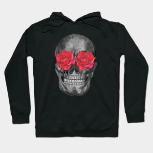 Skull with roses flowers Hoodie